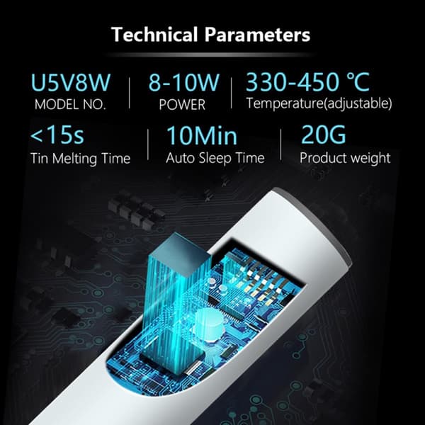 5V 8W USB-drevet svejseværktøj Elektrisk svejsning Loddekolbe Multimetersæt