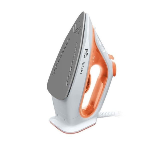 Braun TexStyle 1 SI 1009, ångstrykjärn, non-stick-sula, 1,9 m, 25 g/min, Orange, Vit, 120 g/min