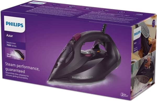 Philips 7000 series DST7061/30 silitysrauta Höyrysilitysrauta SteamGlide Elite pohja 3000 W violetti