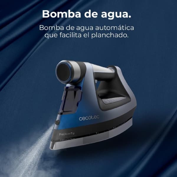 Cecotec Horizontal steam iron with pump and thermoblock, 3000 W. Temperature knob depending on the fabric, double anodised soleplate with double heat