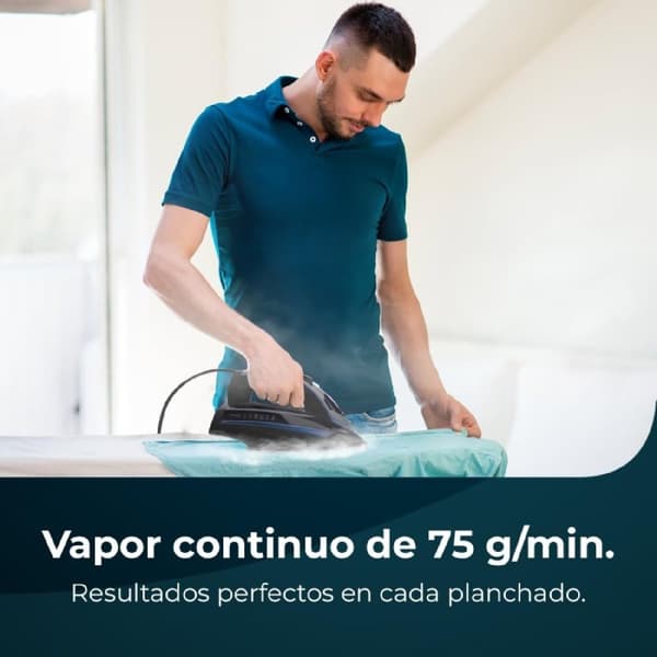 Cecotec Steam iron with 3200 W pump, 285 g/min steam stroke and ultra-slippery anodised soleplate for maximum durability.