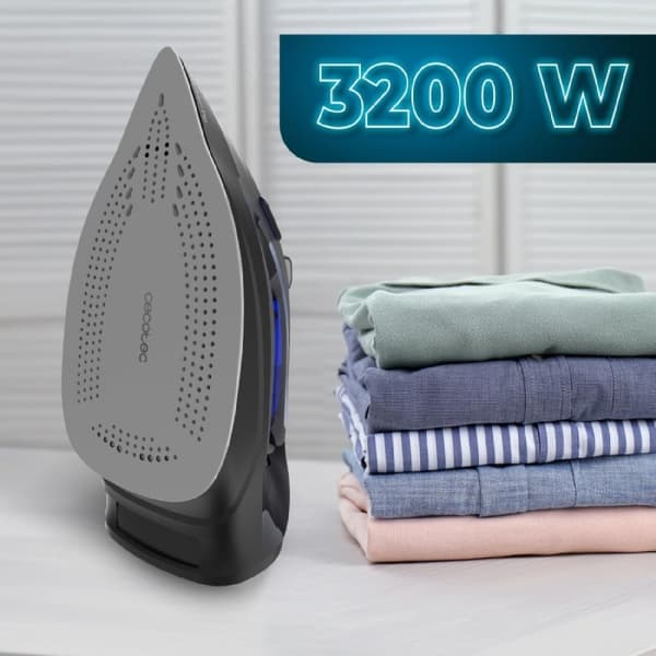 Cecotec Steam iron with 3200 W, steam shot 270 g/min and heavy-duty soleplate with perfect glide.