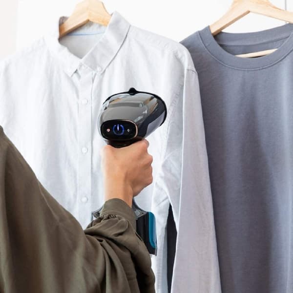 Cecotec 1400-W garment steamer, 25-g/min continuous steam rate, 2 steam modes, Eco mode, anti-scale filter and 19-minute run time.