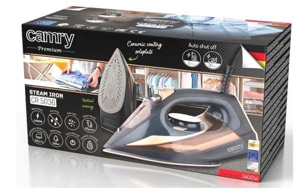 Camry CR 5036 3400W musta-kuparinen höyrysilitysrauta