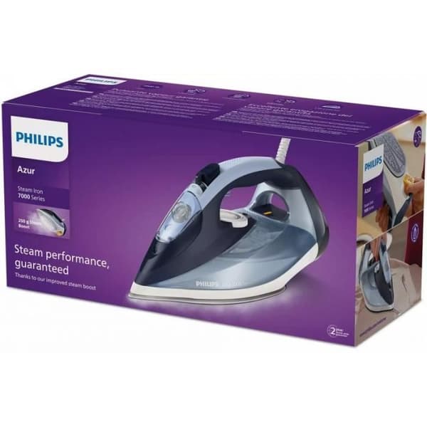 Philips 7000-serien ångstrykjärn, keramik, konstant ånga 50 g/min, 2800 W, blå (DST7020/20)