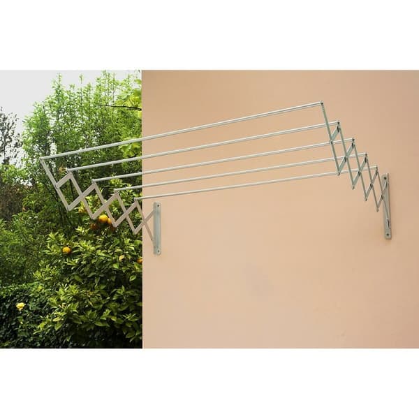 Utdragbart klädstreck Aluminium 120 x 70 x 23 cm