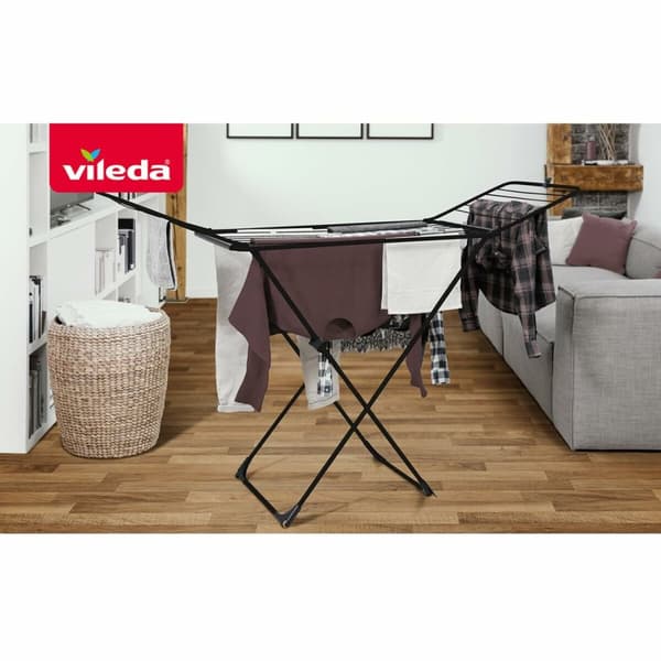 Sammenslåbar tørkesnor Vileda Universal Black 174100 180 x 55 x 93 cm