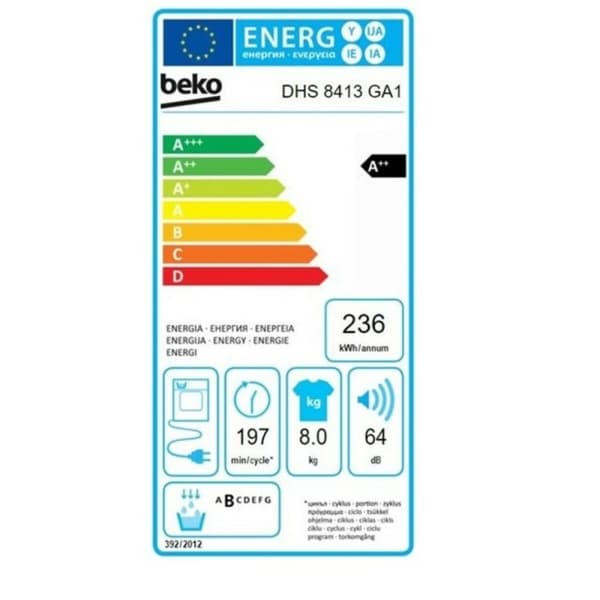 Kondenstørker BEKO DHS 8413 GA1 Hvit