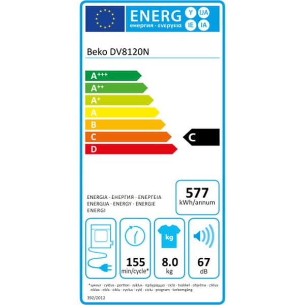 Evakuointikuivain BEKO DV8120N Valkoinen
