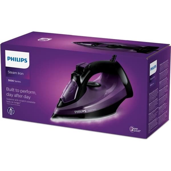 PHILIPS Iron 5000 series DST5030/80, 2400W, pressning 180 g/min, ångeffekt 45 g/min, SteamGlide Plus-sula