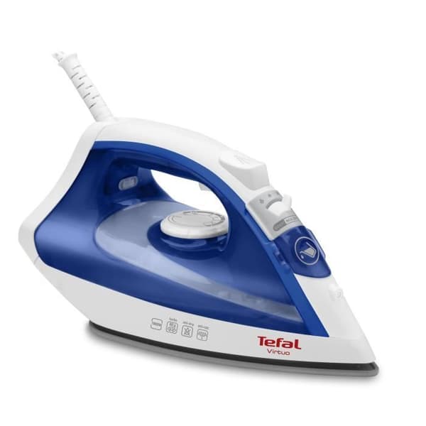 Ångstrykjärn - TEFAL - Virtuo FV1711 - Durilium-sula - 80 g-min - 1,9 m - lila, vit