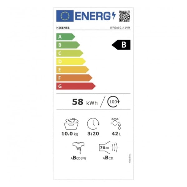 Tvättmaskin Hisense WFGA10141VM 1400 rpm Vit 10 kg