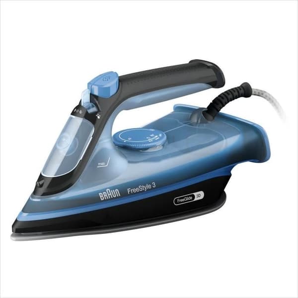 BRAUN FI3194 BK FreeStyle 3 - Ångstrykjärn - Effekt 2400 W - Konstant ånga 45 g/min Pressning 200 g/min - SuperCeramic stryksulan