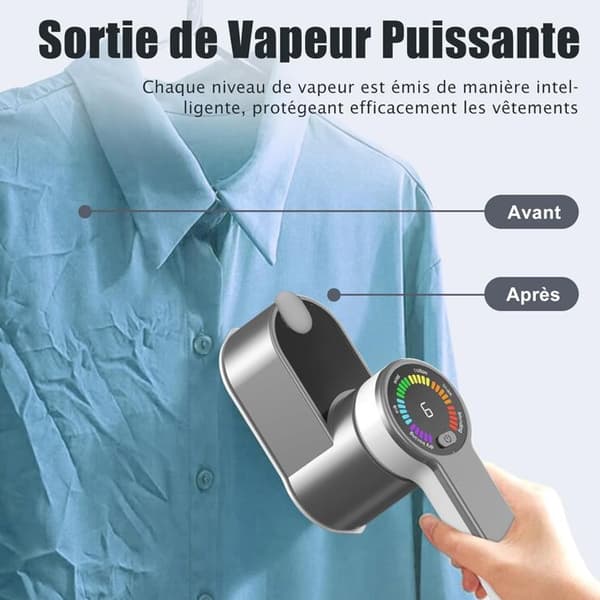 Vertikalt ångstrykjärn - Reseångare - 1200W, med 120 ml vattentank - för hem och resor