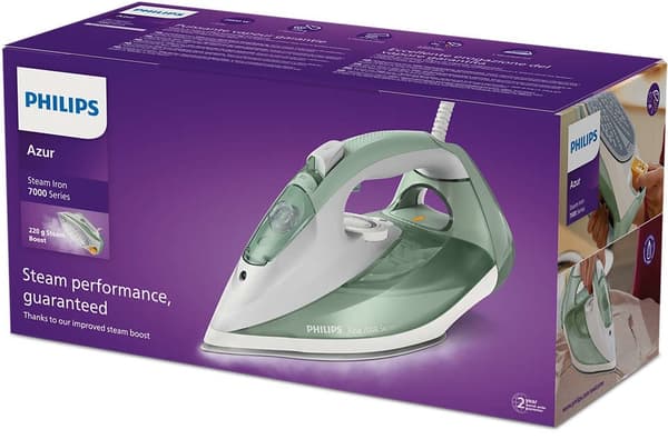 Philips 7000 series DST7012/70 strygejern Dampstrygejern SteamGlide Plus sålplade 2600 W Grøn, Grå