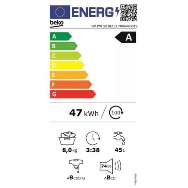 Pesukone BEKO BM3WFSU38213 60 cm 1200 rpm 8 kg