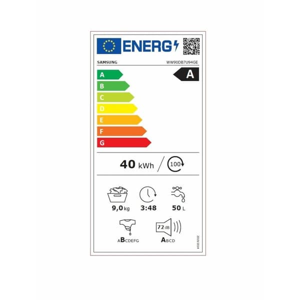 Pesukone Samsung WW90DB7U94GEU3 60 cm 1400 rpm 9 kg