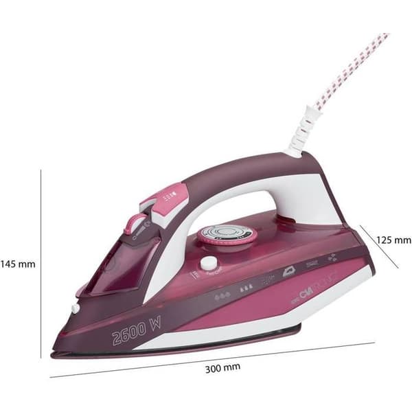 Dampstri järn - CLATRONIC - DB 3705 - 2600W - Keramiskt strykjärnsunderlag - 350ml tank