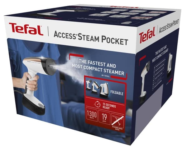 Tefal DT3030 Handhållen plaggångare 120 L 1300 W Svart, Roséguld, Vit