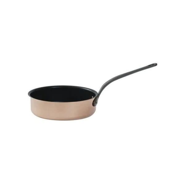 BAUMALU - Sautérpanna - 24 cm - i koppar - med lock i koppar - kapacitet 3 L - höjd 7.5 cm - B'Chef'