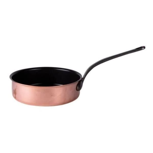 BAUMALU - Sautérpanna - 24 cm - i koppar - med lock i koppar - kapacitet 3 L - höjd 7.5 cm - B'Chef'