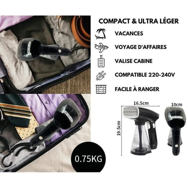 1500W 320ML handhållen plaggångare - Bärbar klädångare - Julklapp
