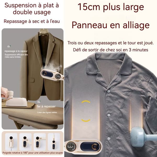 Vertikal ångstrykare 230ml 1200w med dubbel användning 3:e ångläge reseångares strykare med 14 cm handtag