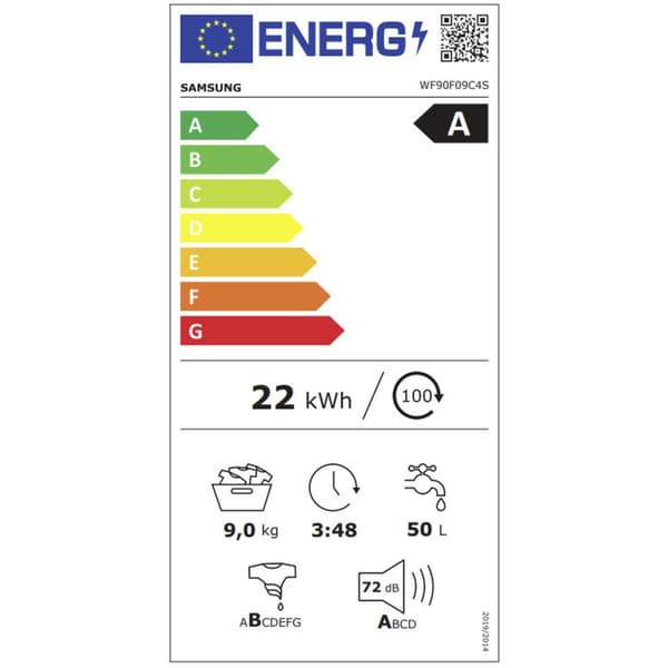 Vaskemaskine Samsung WF90F09C4SU3 1400 rpm 9 kg