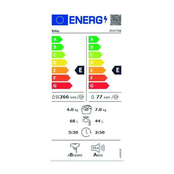 Washer - Dryer Balay 3TW773B 7kg / 4kg 1200 rpm Vit