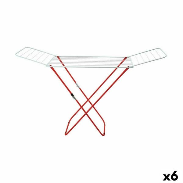Taitettava kuivausteline Supernet Valkoinen Punainen 127 x 50 x 2 cm (6 osaa)