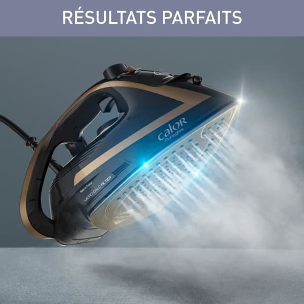 CALOR FV8064C0 Ångstrykjärn, 3000 W, Ångflöde 50 g/min, Pressning 280 g/min, Patenterad kalkuppsamlare, Tillverkad i