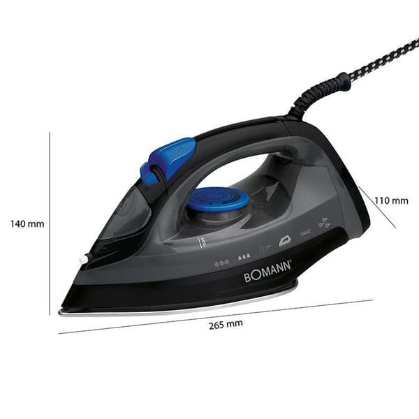Ångstrykjärn - BOMANN - DB 6003 CB - 7 funktioner - 1800W - Svart/Blå