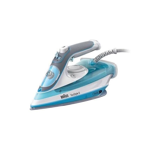 Braun TexStyle 5 SI 5006 BL, Torr- eller ångstrykjärn, Keramisk stryksulan, 2 m, 180 g/min, Blå, Grå, Vit, 50 g/min