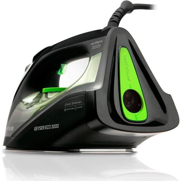 Taurus Geyser ECO 3000 ångstrykjärn - Non-stick-sula - 200 g-min - Svart, Grön, Grå - 3000 W