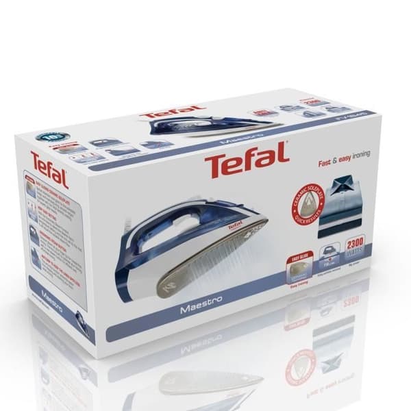 Tefal Maestro 2 FV1845E0 strykjärn - CeramicGlide stryksulan - 110 g-min - Blå, Vit