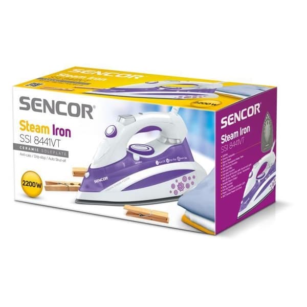 Ångstrykjärn SENCOR - SSI 8441 VT - Keramisk - 2200W - Variabel ånga - Automatisk avkalkning