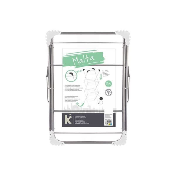 Klädhängare hopfällbar Kipit WR4062A-1NB-488 Vit Silvrig polypropen Järn 47 x 41 x 136 cm Vertikalt (5 antal)