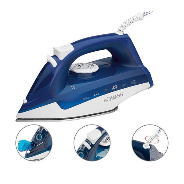 Ångstrykjärn - BOMANN - DB 6004 CB - 2200W - Avkalkningssystem - Sula i rostfritt stål