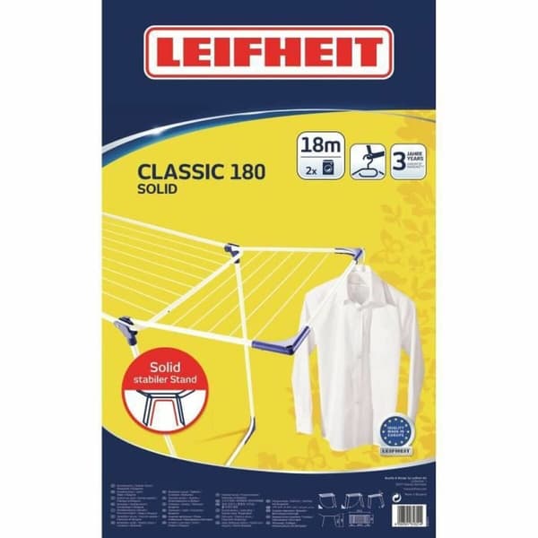 Tørrestativ Leifheit CLASSIC Solid 180 Hvid Nylon Stål polypropylen 18 m