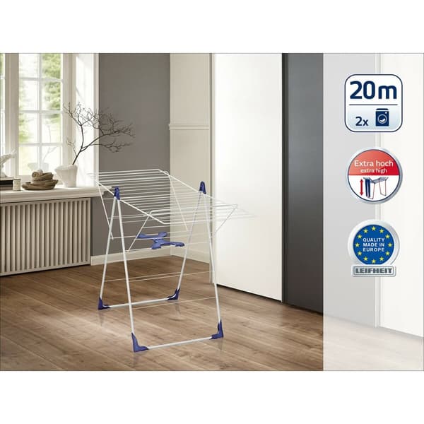 Tørrestativ Leifheit 81408 CLASSIC 200 Flex Stål polypropylen Plastik Blå Hvid 20 m