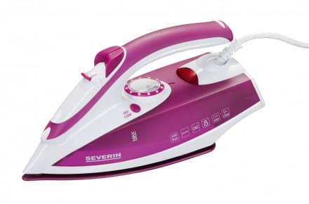 SEVERIN BA 3243 - Ångstrykjärn - sula rostfritt stål - 2400 W - vit/lila