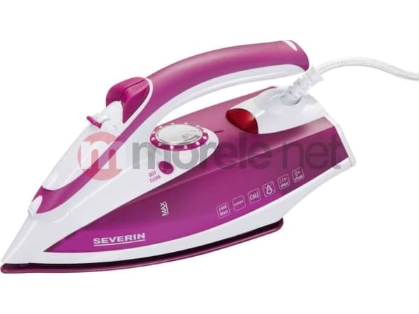 SEVERIN BA 3243 - Ångstrykjärn - sula rostfritt stål - 2400 W - vit/lila