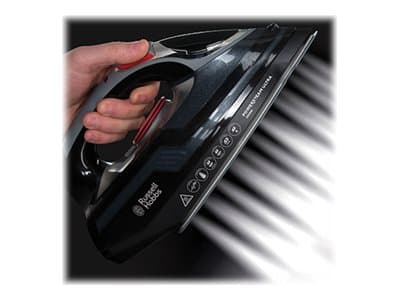Russell Hobbs 20630-56, Kuiva- & höyrysilitysrauta, Keraaminen pohjalevy, 3 m, 210 g/min, Musta, Harmaa, 45 g/min