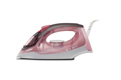 Mesko Home MS 5028, Tørr & dampstrykejern, Keramisk strykesåle, Grå, Rosa, Hvit, Innebygget, 2600 W, 2600 W