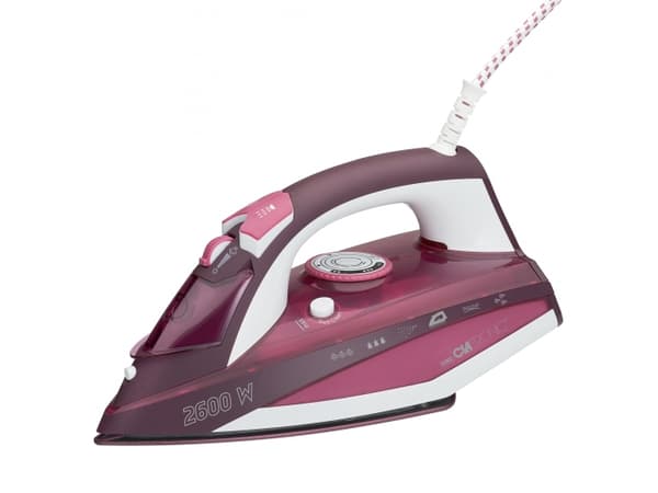 Clatronic DB 3705, Höyrysilitysrauta, Keraaminen pohjalevy, Ruusu, 0,38 L, irrotettava, 2600 W