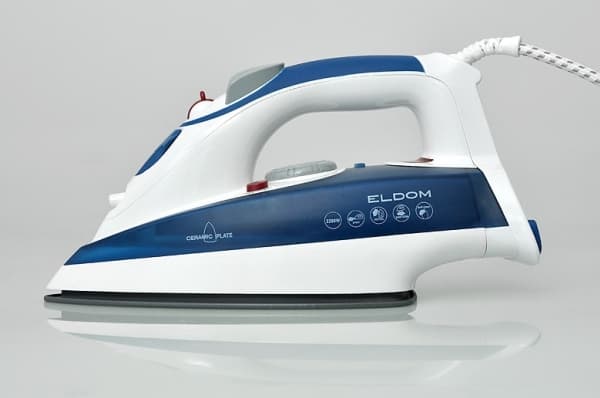ELDOM DA28C, Kuiva- & höyrysilitysrauta, Keraaminen pohjalevy, Sininen, Valkoinen, 2200 W, 320 mm, 140 mm