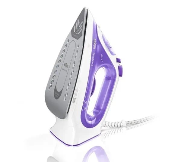 Braun TexStyle 3, Kuiva- & höyrysilitysrauta, 2 m, 160 g/min, Purppura, Hopea, Valkoinen, 0,27 L, 360°