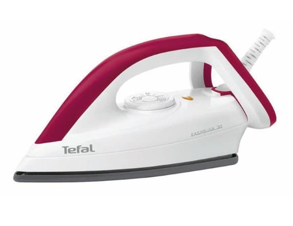 Tefal EasyGliss FS4030, Tørr-strykejern, Durilium strykesåle, 1,8 m, Burgunder, Hvit, 1200 W, China