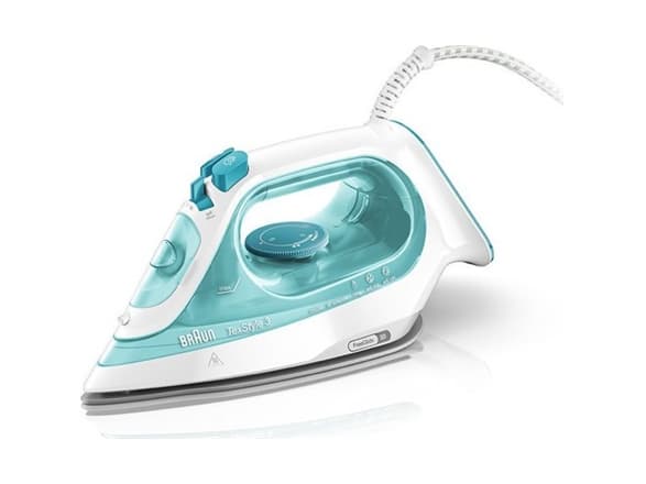 Braun TexStyle 3 SI 3041 - Dampstrykejern med automatisk slukking - såleplate: FreeGlide 3D SuperCeramic - 2350 W - turkis