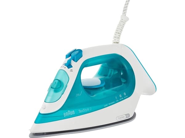 Braun TexStyle 3 SI 3041 - Dampstrykejern med automatisk slukking - såleplate: FreeGlide 3D SuperCeramic - 2350 W - turkis